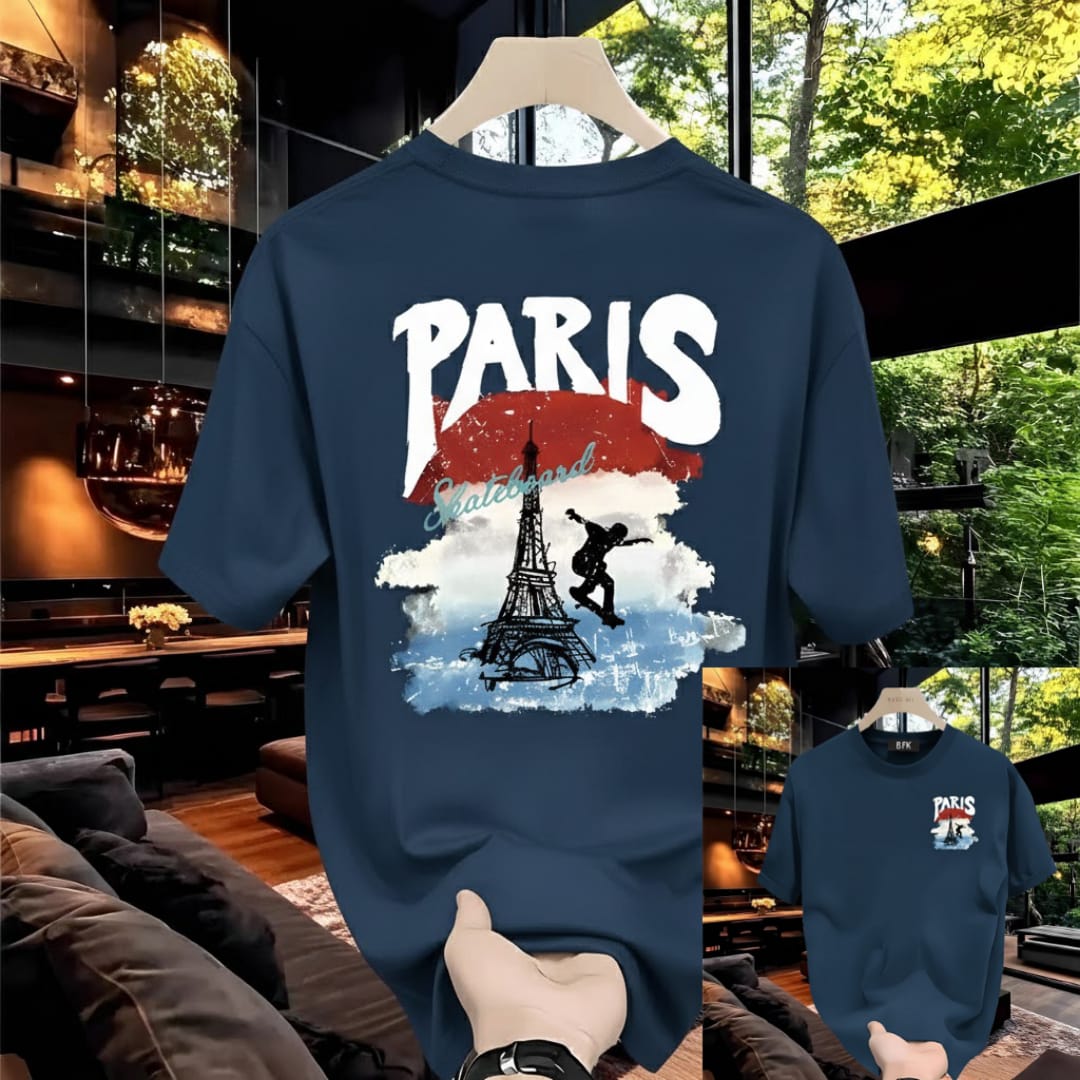 Premium China Drop-Shoulder T-Shirts blue